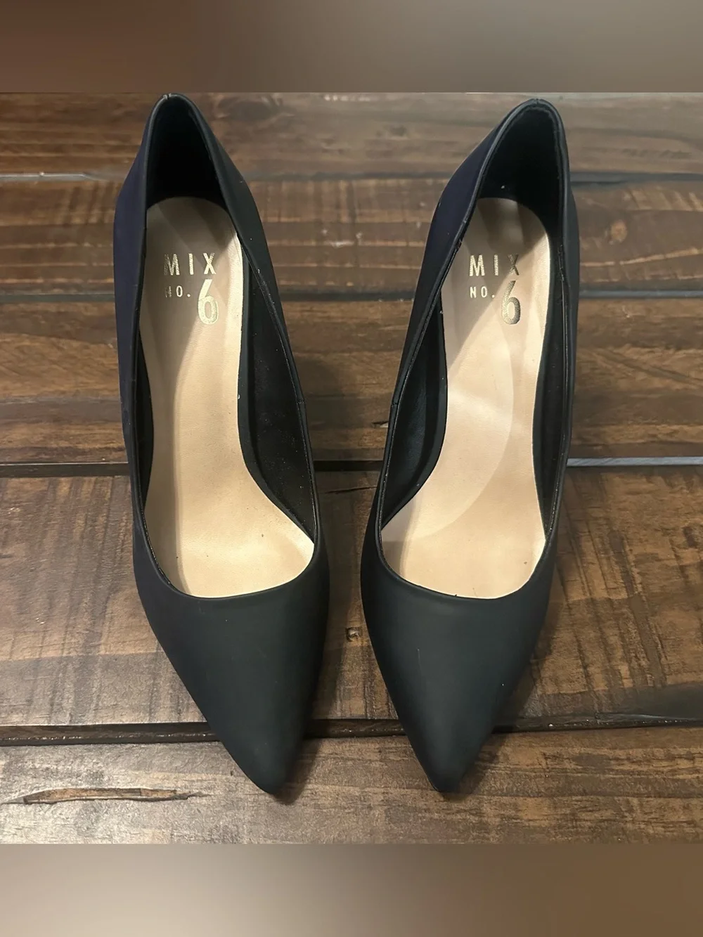 Mix No. 6 Matte Black Pointed-Toe Pumps
